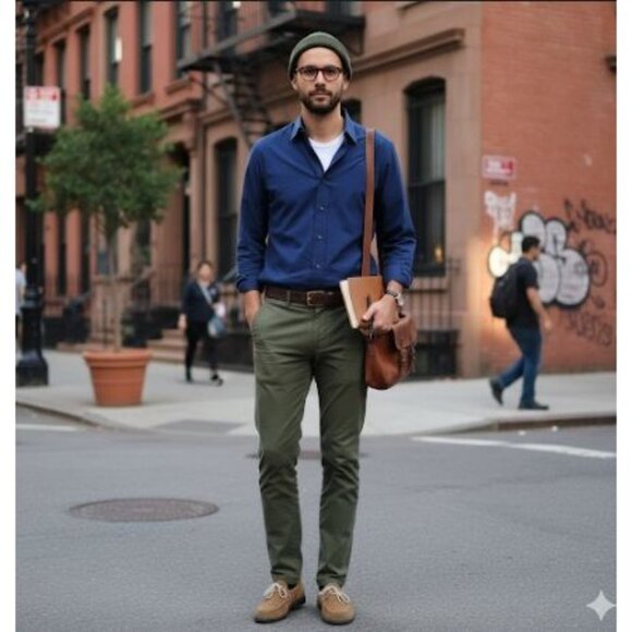 Ralph Lauren Black Label Tailored Fit Blue Corduroy Long Sleeve Shirt Men's 15 ½ - Picture 1 of 14